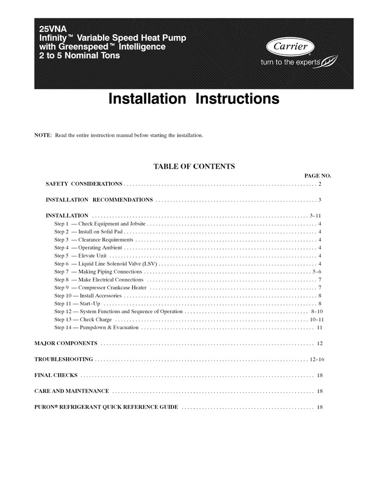 carrier fv4c installation manual